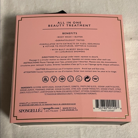 Spongelle French Lavender Body Wash Infused Buffer - Pink - Picture 2 of 2